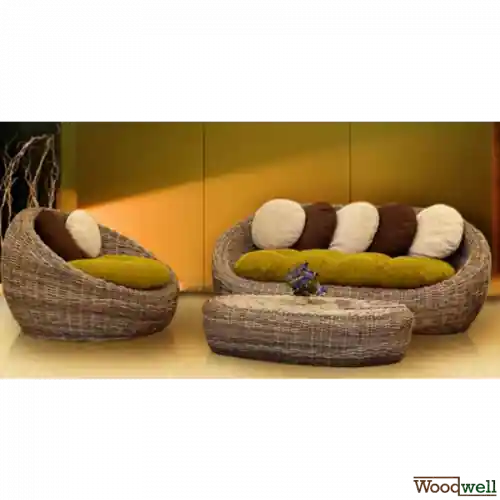 Sale BAVERLY Lounge-Set 4 Stk aus Rattan Kooboo in Farbe Grau