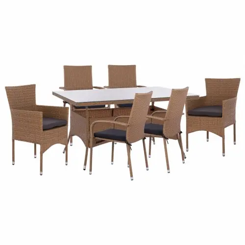 Top-Angebot ESS SET 7TLG 150Χ90 WICKER RATTAN BEIGE BRAUNTON