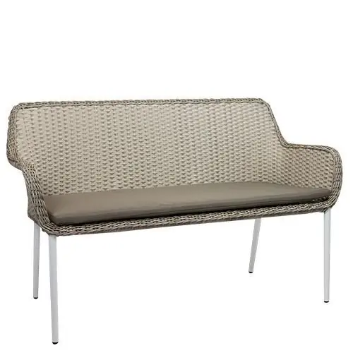 Outdoor Bank "Catch" aus Aluminium Geflecht in Light Mood hellbeige Preisreduziert