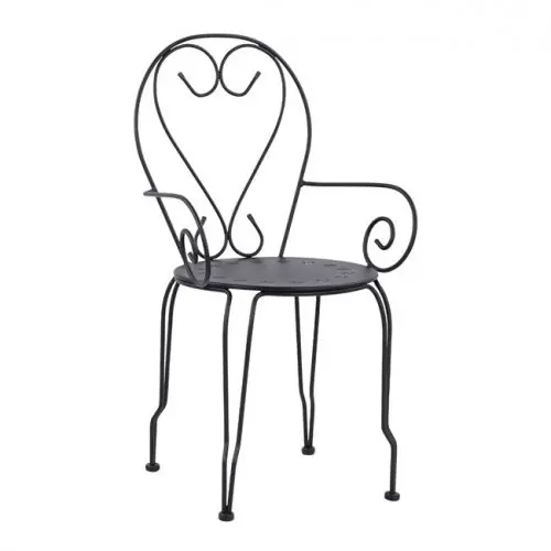 Outdoor Metallsessel Amore in schwarz 49x48x90 cm Online Kaufen