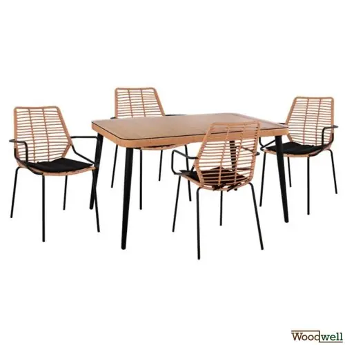 Allegra Set Wicker in Farbe beige und schwarz. Highlight
