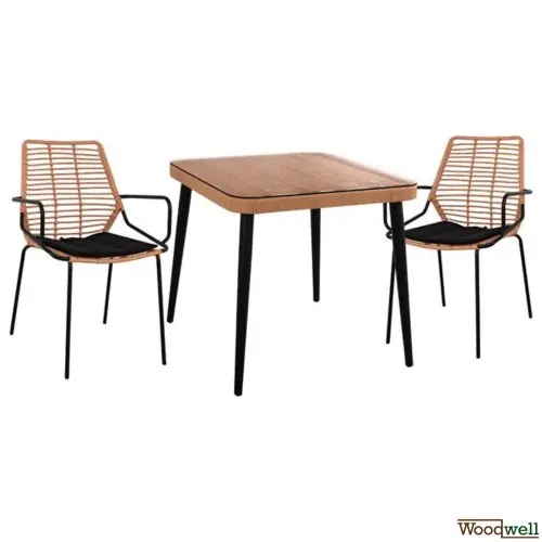 Billig Allegra Set Wicker in Farbe beige und schwarz.