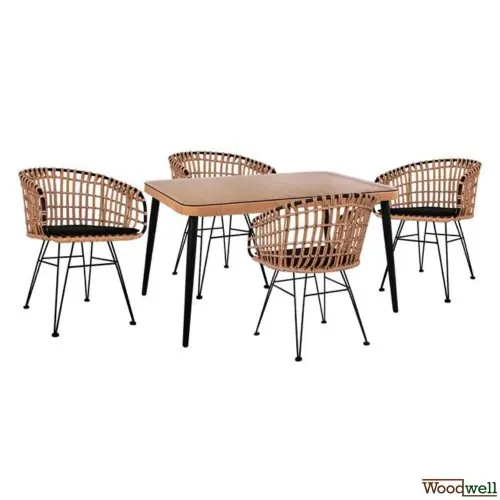 Wochenendangebot Allegra Set Wicker in Farbe beige und schwarz.