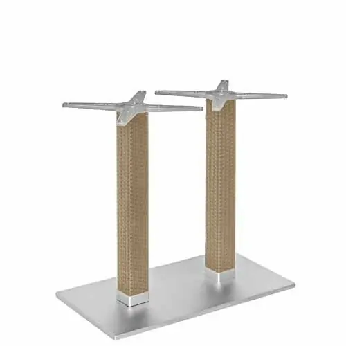 Outdoor Tischuntergestell "Mezza base rectangular" Aluminiumguß in Wicker Castana 73cm Höhe Top-Preis
