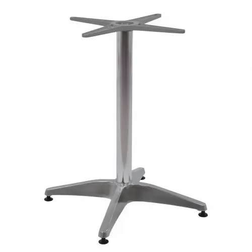 Must-Have Outdoor Aluminium Tischuntegestell 4Fuesse 66Χ66X69cm mit Kreuz 48X48cm Chrom