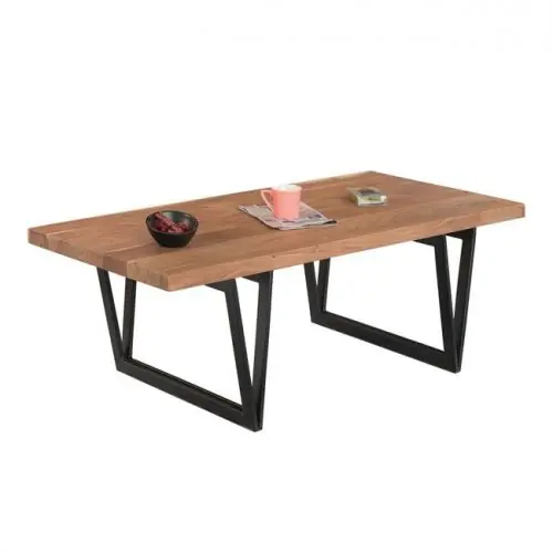 Nur Heute Couchtisch aus massivem Akazienholz | Beistelltisch 118x60x40 cm