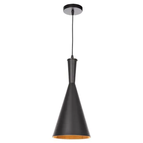 HÄNGENDE DECKENLEUCHTE SCHWARZMETALLISCHER HAT Φ18x130 cm Ausverkauf