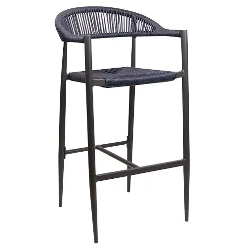 Barhocker "Jonah A" aus blauem UV-beständigem Draht (Seilgeflecht) und Aluminiumrahmen Top-Angebot