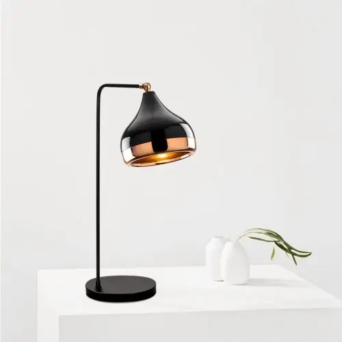 Bestpreis Tischlampe Schwarz Kupfer 17x26x52 cm