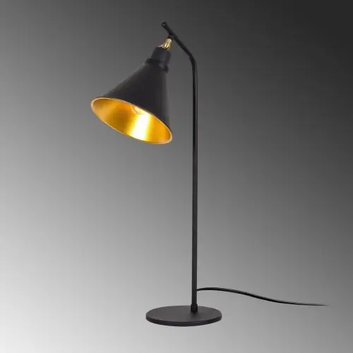 Schneller Versand Tischlampe Metall Schwarz/Gold Φ28x50 cm