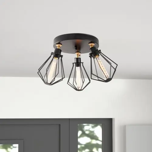 Hängelampe 3Lichter Metall Schwarz Φ56x31 cm Ausverkauf