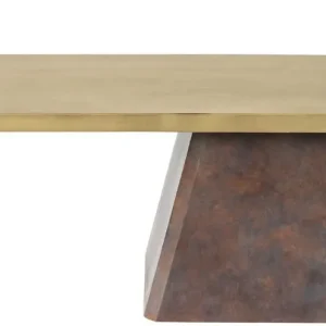 Knallerangebot Casa Padrino Designer Couchtisch Messing / Antik Kupfer 115 x 60 x H. 53 cm - Wohnzimmertisch aus Glasfaserverstärktem Beton - Luxus Qualität