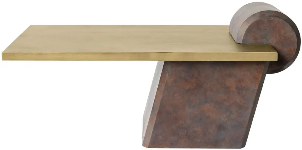 Knallerangebot Casa Padrino Designer Couchtisch Messing / Antik Kupfer 115 x 60 x H. 53 cm - Wohnzimmertisch aus Glasfaserverstärktem Beton - Luxus Qualität