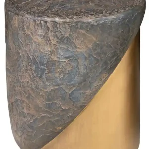 Casa Padrino Designer Hocker Antik Kupfer / Messing Ø 41 x H. 48,5 cm - Runder Sitzhocker aus Glasfaserverstärktem Beton - Luxus Möbel Schnäppchen