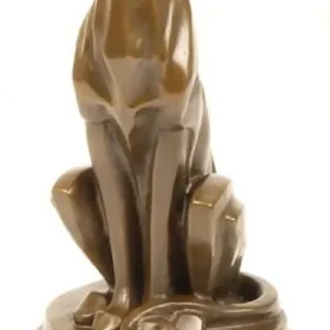 Finale Aktion Casa Padrino Art Deco Bronze Skulptur mit Marmorsockel sitzender Gepard Bronze / Gold / Schwarz 15,8 x 16,7 x H. 29,7 cm - Bronzefigur - Tierfigur - Deko Accessoires