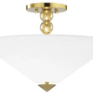 Preisreduziert Casa Padrino Luxus Deckenleuchte Antik Messing / Weiß Ø 45,7 x H. 29,2 cm - Deckenlampe mit rundem Glas Lampenschirm