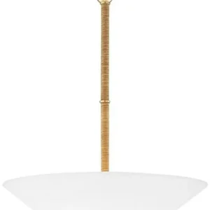 Casa Padrino Luxus Hängeleuchte Antik Messing / Weiß Ø 61 x H. 57-126 cm - Hängelampe mit rundem Glas Lampenschirm Bestseller