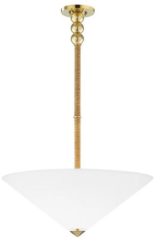 Casa Padrino Luxus Hängeleuchte Antik Messing / Weiß Ø 61 x H. 57-126 cm - Hängelampe mit rundem Glas Lampenschirm Bestseller