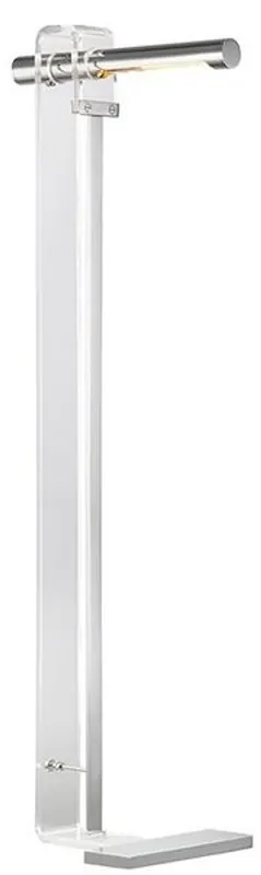 Casa Padrino Designer LED Stehleuchte Silber 37,5 x 25,4 x H. 111,8 cm - Moderne Stehlampe - Wohnzimmer Lampe - Luxus Qualität Markenprodukt
