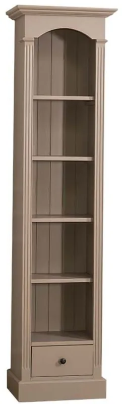 Casa Padrino Landhausstil Regalschrank Beige 50 x 33 x H. 190 cm - Massivholz Schrank mit 4 Regalen und Schublade - Landhausstil Möbel Nur Für Kurze Zeit