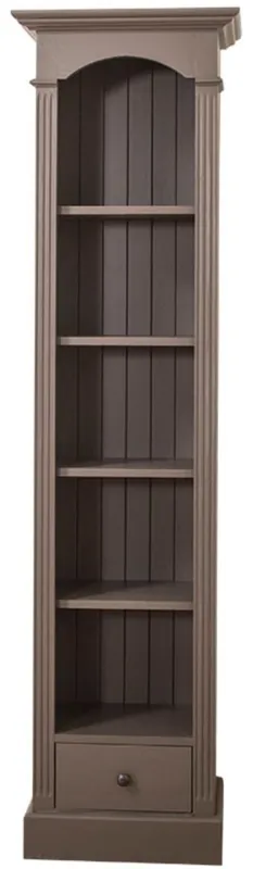Kracherpreis Casa Padrino Landhausstil Regalschrank Dunkelgrau 50 x 33 x H. 190 cm - Massivholz Schrank mit 4 Regalen und Schublade - Landhausstil Möbel
