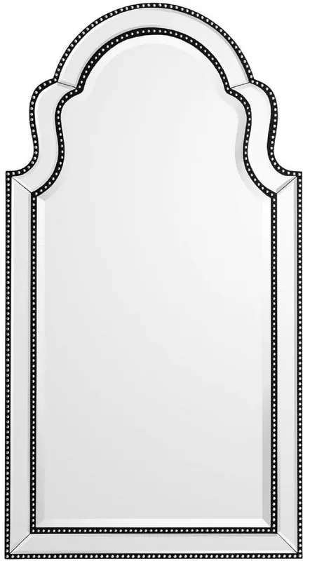 Casa Padrino Luxus Mahagoni Wandspiegel Schwarz / Silber 80 x H. 150 cm - Wohnzimmer Spiegel - Garderoben Spiegel - Luxus Kollektion Abverkauf