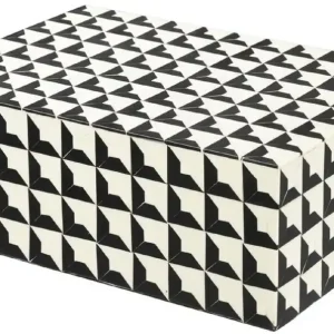 Casa Padrino Designer Schmuckkasten mit Deckel Schwarz / Weiß 28 x 21 x H. 10 cm - Schmuckschatulle - Aufbewahrungsbox - Luxus Qualität Nur Für Kurze Zeit
