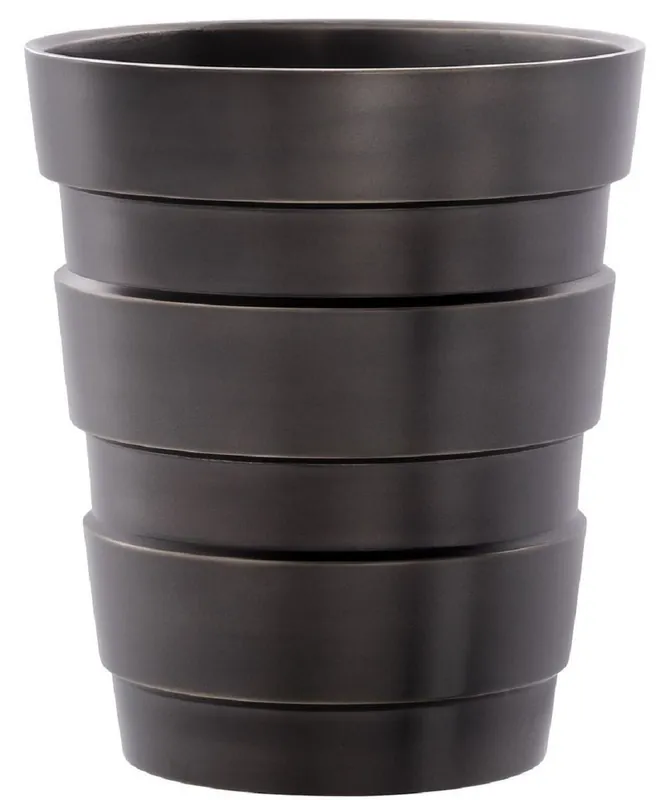 Direktkauf Casa Padrino Luxus Deko Messing Vase Bronzefarben Ø 19,5 x H. 22,5 cm - Moderne runde Blumenvase im Industrie Design - Luxus Qualität