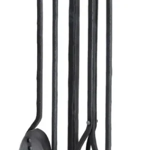 Top-Preis Casa Padrino Luxus Kaminbesteck Set Antik Zinkfarben / Schwarz 15,5 x 29 x H. 78 cm - 4 teilige Kamingarnitur mit Ständer - Kamin Zubehör