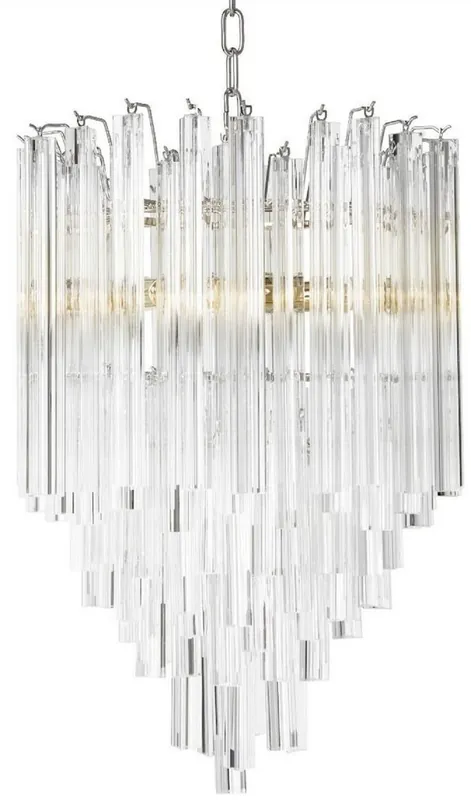 Casa Padrino Luxus Art Deco Kronleuchter Silber Ø 42 x H. 61,5 cm - Hotel & Restaurant Kronleuchter Preisknaller