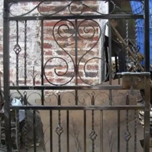 Casa Padrino Jugendstil Eingangstor Antik Schwarz 111 x H. 159,5 cm - Gartentor - Metalltor - Barock & Jugendstil Garten Accessoires Echt