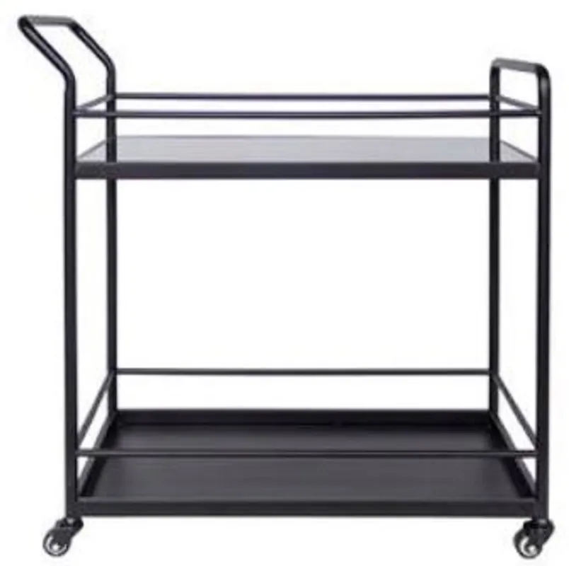 Top-Seller Casa Padrino Luxus Servierwagen Schwarz 71 x 40 x H. 85 cm - Metall Trolley - Hotel & Restaurant Accessoires