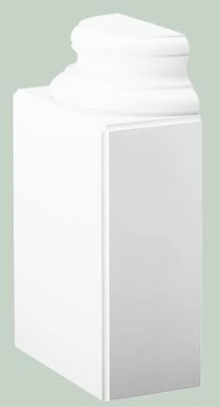 Zertifiziert Casa Padrino Barock Zierelement Säulenfuß Sockel Weiß 35 x 17,5 x H. 57,5 cm - Prunkvolle Wanddeko - Barock Deko