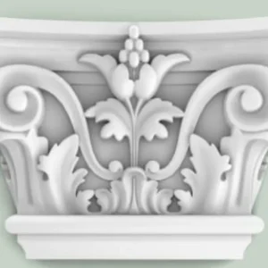 Abverkauf Casa Padrino Barock Zierelement Säulen Kopfteil Weiß 22,8 x 6,2 x H. 14,9 cm - Wanddeko im Barockstil
