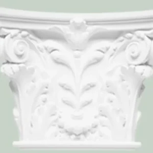 Geprüft Casa Padrino Barock Zierelement Säulen Kopfteil Weiß 42,5 x 10,5 x H. 35 cm - Wanddeko im Barockstil