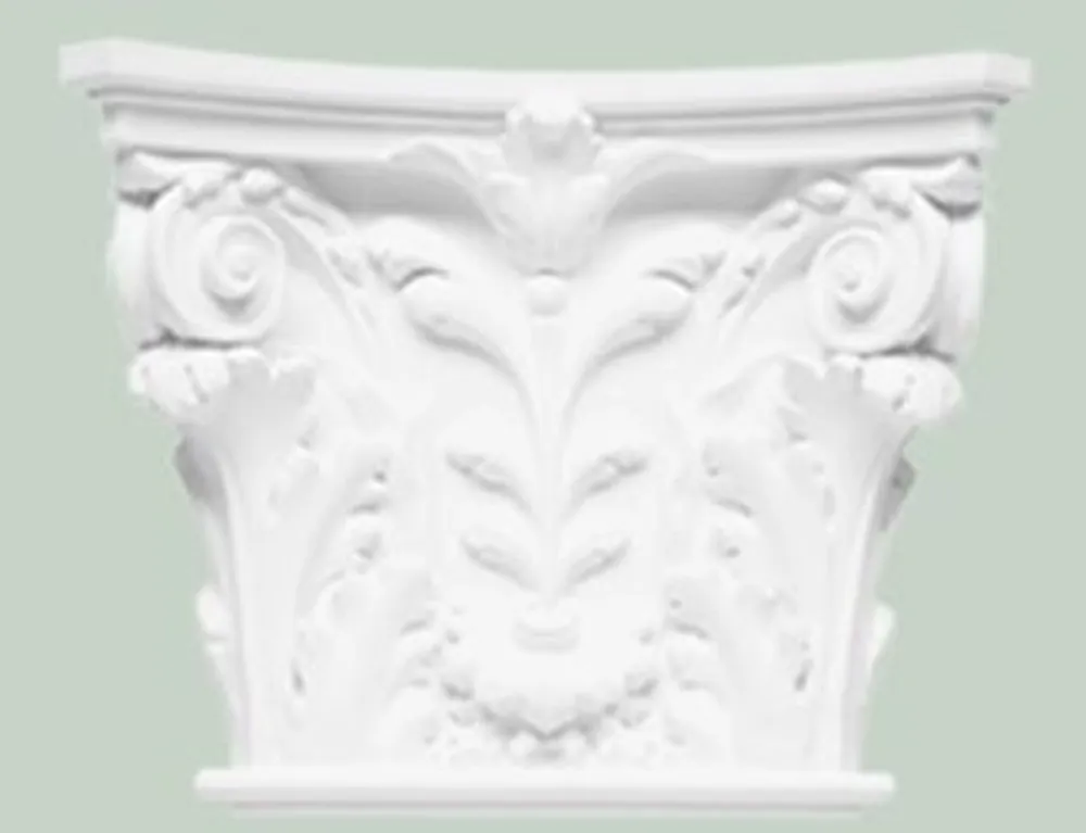 Geprüft Casa Padrino Barock Zierelement Säulen Kopfteil Weiß 42,5 x 10,5 x H. 35 cm - Wanddeko im Barockstil