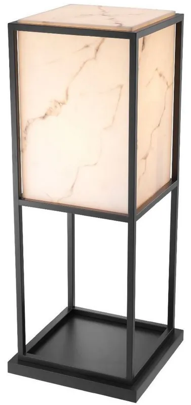 Meistverkauft Casa Padrino Luxus Stehleuchte Schwarz / Alabasterfarben 45 x 45 x H. 114,5 cm - Moderne Wohnzimmer Lampe - Luxus Kollektion