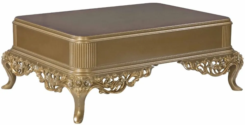 Casa Padrino Luxus Barock Couchtisch Schwarz / Gold 130 x 92 x H. 50 cm - Wohnzimmer Möbel im Barockstil - Edel & Prunkvoll Garantierte Lieferung