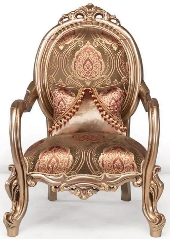 Casa Padrino Luxus Barock Sessel Bronze / Braun / Bordeauxrot 82 x 72 x H. 115 cm - Wohnzimmer Möbel - Barockmöbel Aktuell