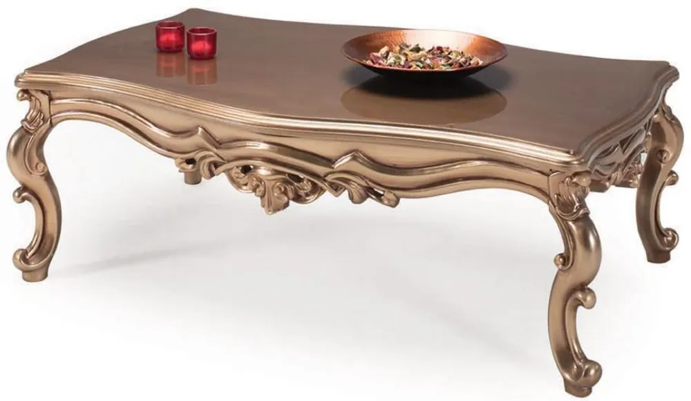 Casa Padrino Luxus Barock Couchtisch Bronze 129 x 95 x H. 48 cm - Wohnzimmer Möbel - Barockmöbel Abverkauf
