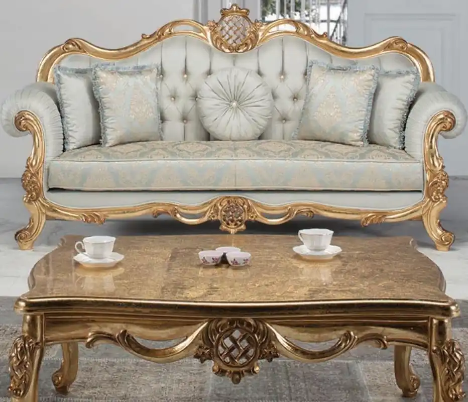 Jetzt Kaufen Casa Padrino Luxus Barock Couchtisch Antik Gold 118 x 87 x H. 50 cm - Massivholz Wohnzimmertisch - Möbel im Barockstil