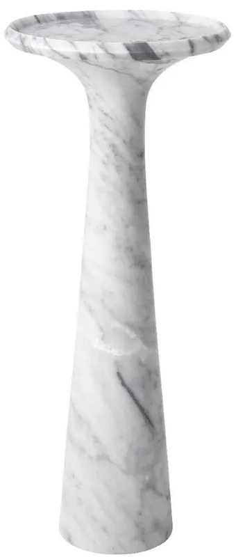 Günstig Casa Padrino Luxus Beistelltisch Weiß Ø 30 x H. 71,5 cm - Runder Beistelltisch aus hochwertigem Carrara Marmor - Luxus Möbel