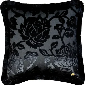 Jetzt Bestellen Luxus Kissen Pompöös by Casa Padrino von Harald Glööckler Elegance Collection Barock Muster Schwarz / Schwarz 50 x 50 cm - Luxuskissen