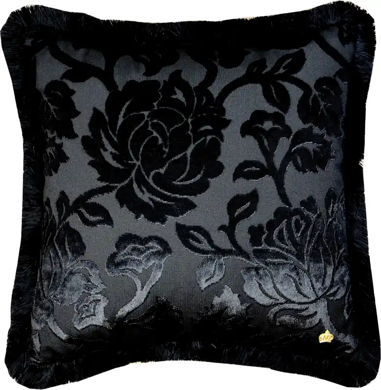 Jetzt Bestellen Luxus Kissen Pompöös by Casa Padrino von Harald Glööckler Elegance Collection Barock Muster Schwarz / Schwarz 50 x 50 cm - Luxuskissen