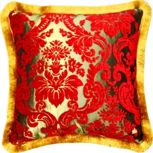 Luxus Kissen Pompöös by Casa Padrino von Harald Glööckler Elegance Collection Barock Muster Rot / Gold 50 x 50 cm - Luxuskissen Meistverkauft