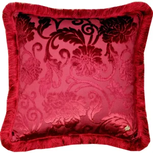 Top-Seller Luxus Kissen Pompöös by Casa Padrino von Harald Glööckler Elegance Collection Barock Muster Bordeaux Rot 50 x 50 cm - Luxuskissen