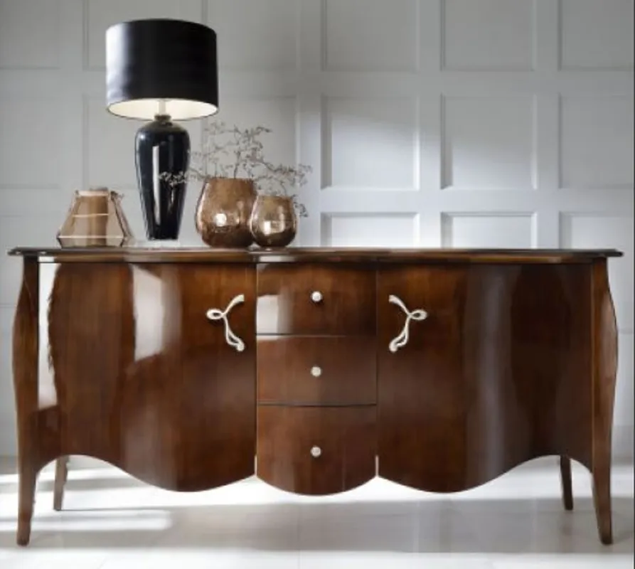 Casa Padrino Luxus Barock Kommode Braun 201 cm - Sideboard Art Deco Möbel Sale