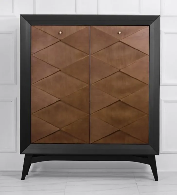 Casa Padrino Luxus Neoklassik Kommode Schwarz / Braun 120 x H143 cm - Sideboard Art Deco Möbel Jetzt Bestellen