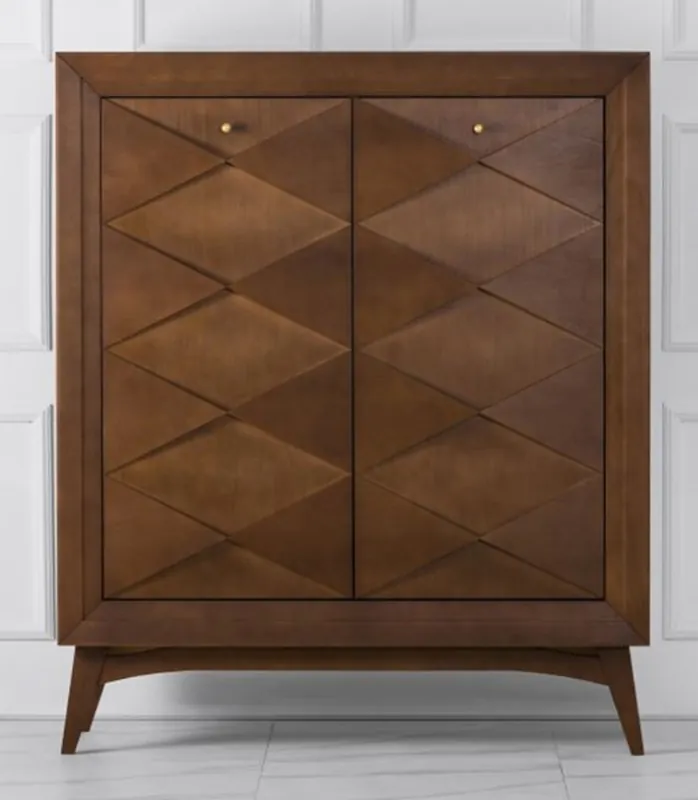 Casa Padrino Luxus Neoklassik Kommode Holzfarben Braun 120 x H143 cm - Sideboard Art Deco Möbel Letzte Chance