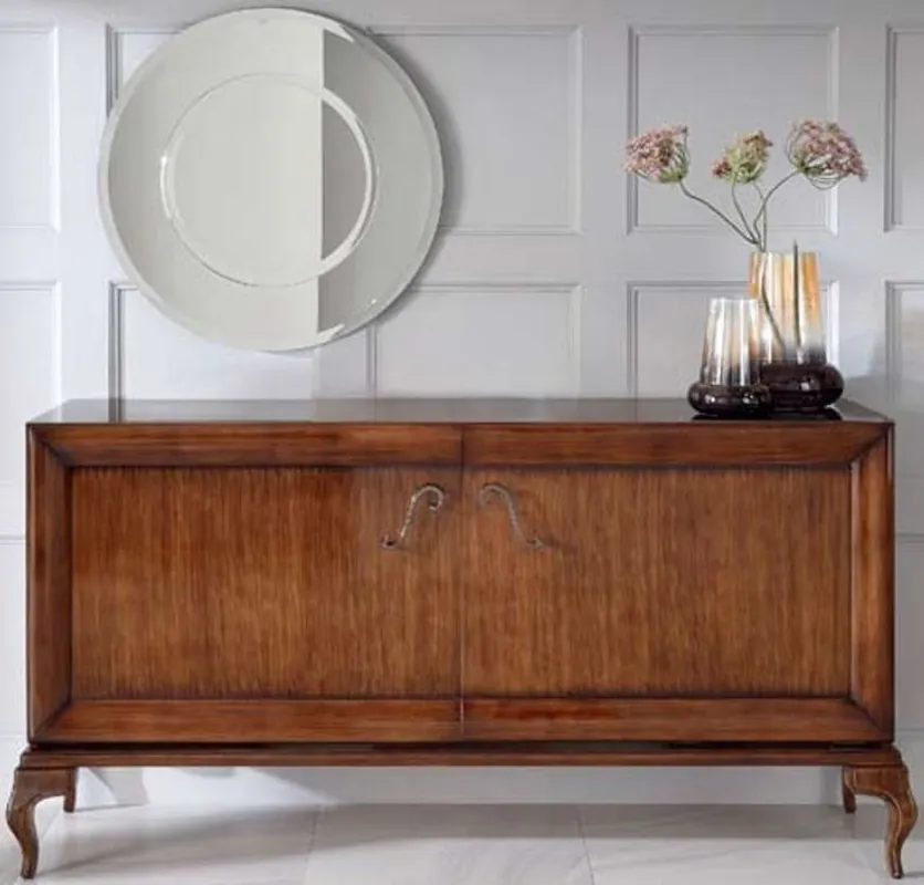 Online Kaufen Casa Padrino Luxus Neoklassik Kommode mit 2 Türen Braun 187 x 52 x H. 95 cm - Massivholz Sideboard - Art Deco Wohnzimmer Möbel
